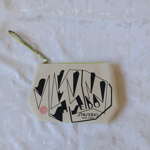 Shiseido canvas cosmetic/wristlet bag - Picture 2 of 4